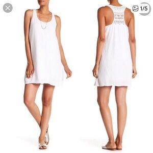 Michael Stars. White Racerback Cotton Dress. Beach Summer. Minimalist Coastal M